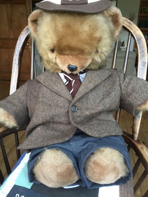 Monty the Teddy in Amesbury School Uniform